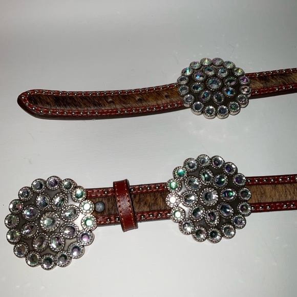 SSM Leather & Rhinestone Belt Size L - Picture 12 of 16
